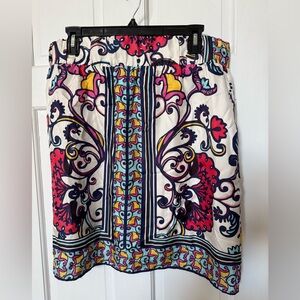 Lilly Pulitzer size L silk Floral Patterned Skirt